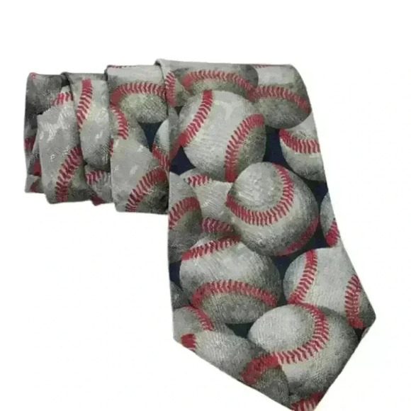 Vintage Baseball Neck Tie Softball Little League Sports Lover Necktie - Picture 1 of 7